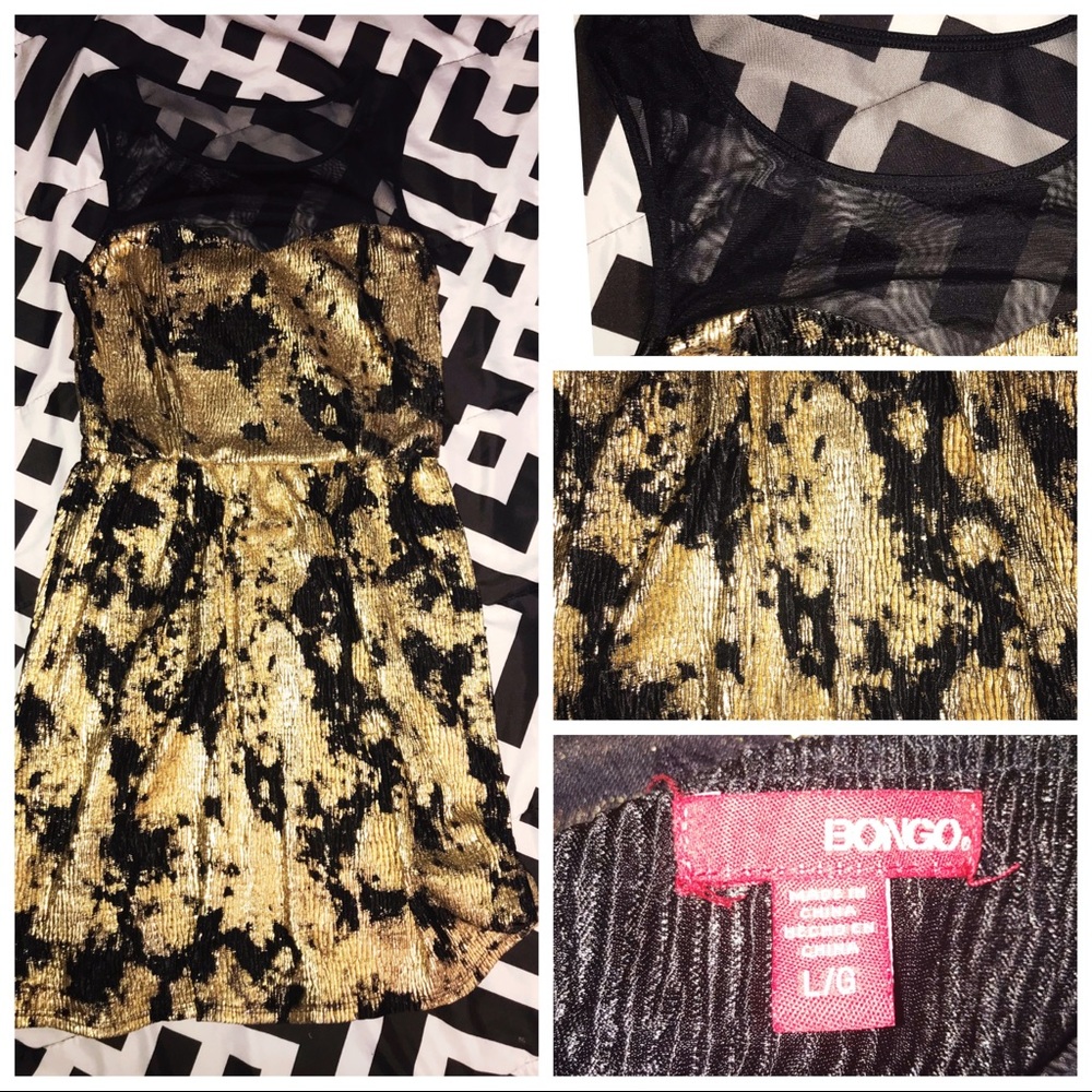 Golden and black mid-thigh dress